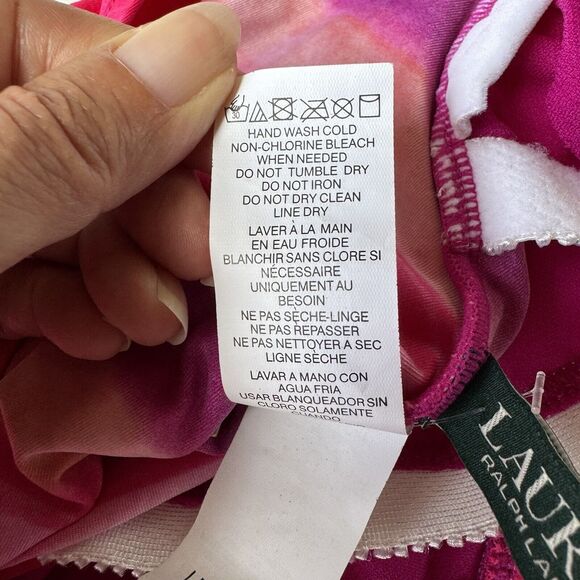 lauren ralph lauren halter tankini top Striped Size 12 New with Tags - Picture 9 of 11